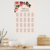 Hübsche rosa rote Rosen Hochzeitskarte Poster (Küche)