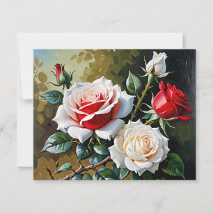 Hübsche Rosa-rote Rosen Ölmalerei