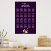 Hübsche, rosa rote Rosen Sitzkarte Poster (Küche)