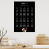 Hübsche, rosa rote Rosen Sitzkarte Poster (Küche)