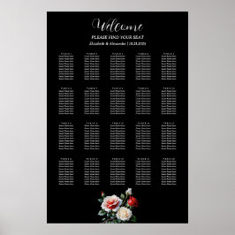 Hübsche, rosa rote Rosen Sitzkarte Poster