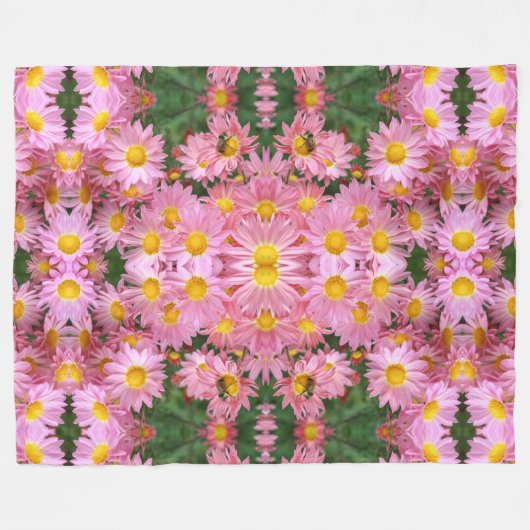 Hübsche rosa Säue und Hummeln Abstrakt Fleecedecke (Vorderseite (Horizontal))