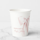 Hübsche rosa Schleife Baby Shower Pappbecher (Rückseite)