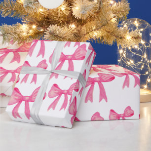 hübsche rosa Schleife, die Papier umwickelt Geschenkpapier