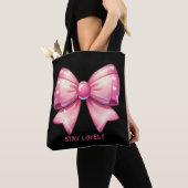 Hübsche rosa Schleife Tote Bag Tasche (Von Nahem)