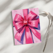 Hübsche rosa Schleifenband Wasserfarbe Postkarte