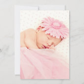 Hübsche Rosa Schmetterling & Cross Foto Taufe einl Einladung (Rückseite)