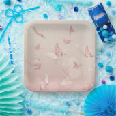 Hübsche Rosa-Schmetterling-Party Pappteller (Party)