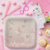 Hübsche Rosa-Schmetterling-Party Pappteller (Party)