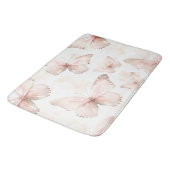 Hübsche rosa Schmetterlinge   Badematte (Schrägansicht)