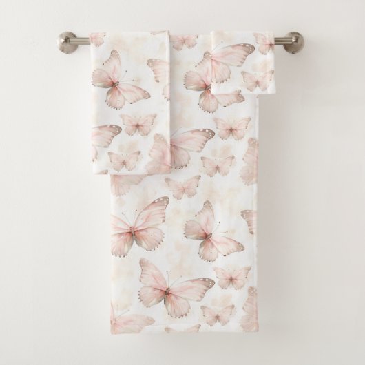 Hübsche rosa Schmetterlinge   Badhandtuch Set (Insitu)