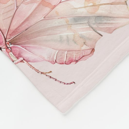 Hübsche rosa Schmetterlinge Fleecedecke (Ecke)