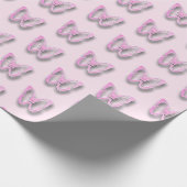 Hübsche Rosa Schmetterlinge Geschenkwrap Geschenkpapier (Ecke)