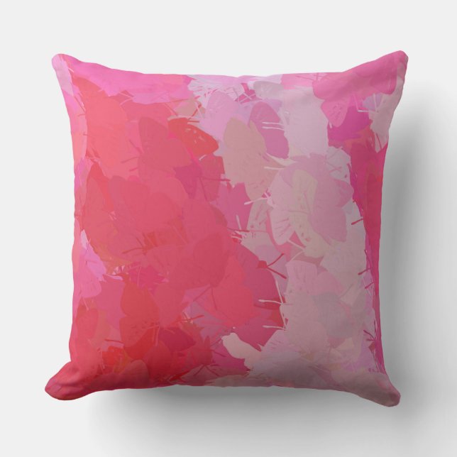 Hübsche rosa Schmetterlinge Kissen (Vorderseite)