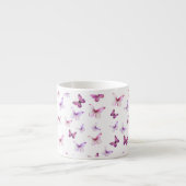 Hübsche rosa Schmetterlinge mit individuellem Name Espressotasse (Vorderseite)