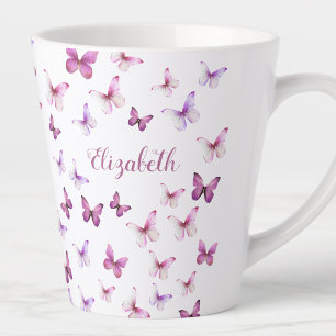 Hübsche rosa Schmetterlinge mit individuellem Name Milchtasse