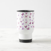 Hübsche rosa Schmetterlinge mit individuellem Name Reisebecher (Mittel)