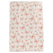 Hübsche rosa Schmetterlinge Mittlere Geschenktüte (Rückseite)
