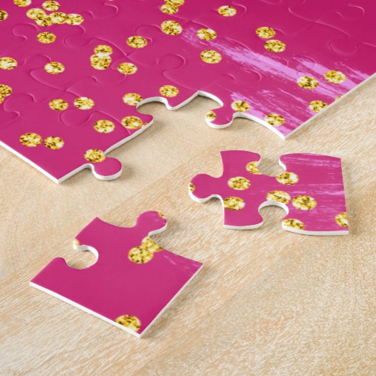 Hübsche rosa Schmetterlinge Punkte Abstrakt Puzzle (Seite)