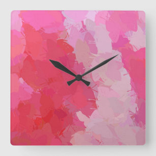 Hübsche rosa Schmetterlinge Quadratische Wanduhr