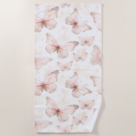 Hübsche rosa Schmetterlinge   Strandtuch (Vorderseite)