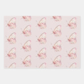 Hübsche Rosa Schmetterlinge zum Geburtstag Geschenkpapier Set (Vorderseite)