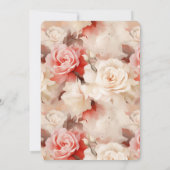 Hübsche Rosa Schwarz Creme Rose Blumenzehen Einladung (Rückseite)