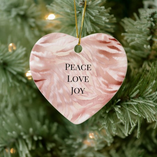 Hübsche Rosa Schwarze Rose Glam Zebra Tierdruck Keramik Ornament (Baum)