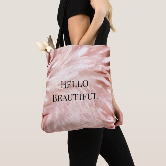 Hübsche Rosa Schwarze Rose Glam Zebra Tierdruck Tasche (Von Nahem)