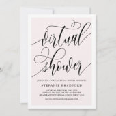 Hübsche rosa Script Virtual Showfunktion | BRAUTPA Einladung (Vorderseite)
