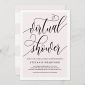 Hübsche rosa Script Virtual Showfunktion | BRAUTPA Einladung (Vorne/Hinten)