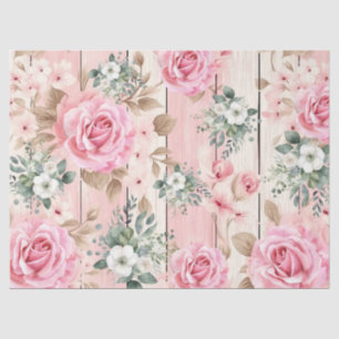 Hübsche Rosa Shabby Chic Rose & Eukalyptus Seidenpapier