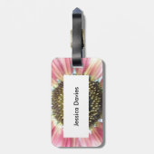 Hübsche rosa Sonnenblume, benutzerdefinierte Gepäc Gepäckanhänger (Rückseite vertikal)