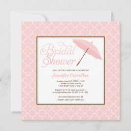 Hübsche rosa Sonnenschirm-Brautparty-Einladung Einladung