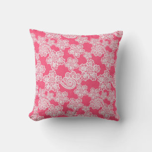 HÜBSCHE ROSA SPITZENKISSEN KISSEN
