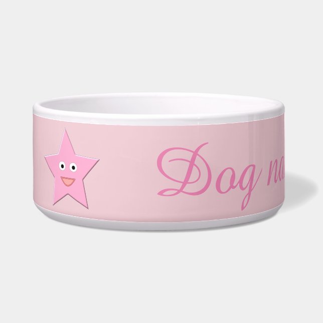 Hübsche Rosa-Star-Hundeschüssel Napf (Links)