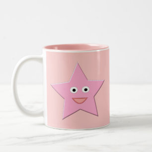 Hübsche Rosa-Star-Tasse Zweifarbige Tasse
