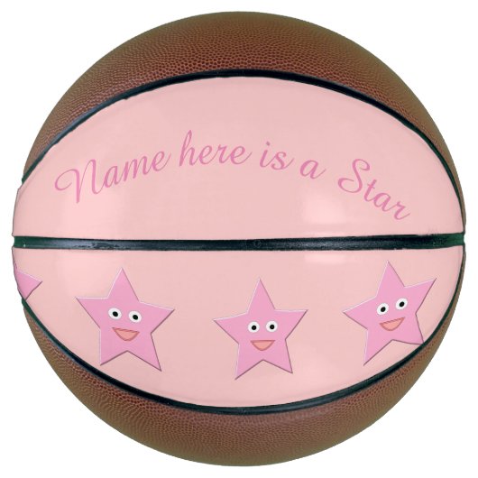 Hübsche, rosa Sterne Basketball (Vorderseite)