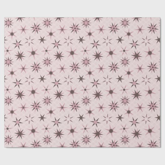 Hübsche rosa Sterne - Muster. Geschenkpapier (Flach)