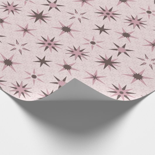 Hübsche rosa Sterne - Muster. Geschenkpapier (Ecke)