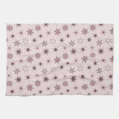 Hübsche rosa Sterne - Muster. Geschirrtuch (Horizontal)
