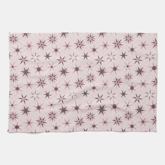 Hübsche rosa Sterne - Muster. Geschirrtuch (Horizontal)