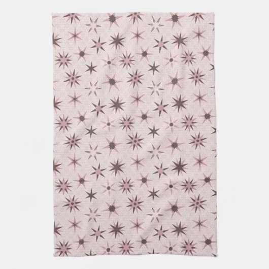 Hübsche rosa Sterne - Muster. Geschirrtuch (Vertikal)