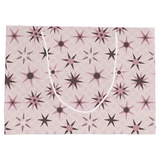 Hübsche rosa Sterne - Muster. Große Geschenktüte (Rückseite)