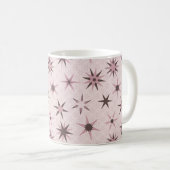 Hübsche rosa Sterne - Muster. Kaffeetasse (VorderseiteRechts)