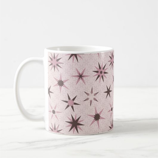 Hübsche rosa Sterne - Muster. Kaffeetasse (Links)