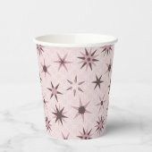 Hübsche rosa Sterne - Muster. Pappbecher (Links)