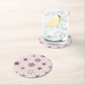 Hübsche rosa Sterne - Muster. Runder Pappuntersetzer (Vor Ort)