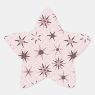 Hübsche rosa Sterne - Muster. Stern-Aufkleber