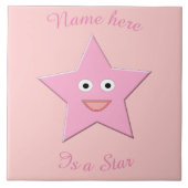 Hübsche rosa-sternförmige Klappe Fliese (Vorderseite)